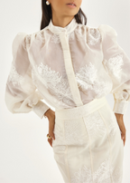 Sophia Embroidered Blouse | French Vanilla