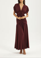Alaina Ruched Panel Dream Dress | Merlot