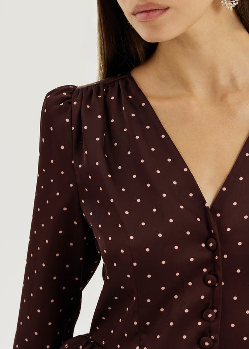 Alexandra Polka Blouse | Merlot