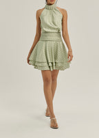 Alianna Polka Elevate Dress | Pistachio