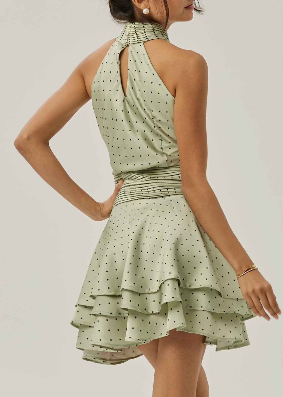Alianna Polka Elevate Dress | Pistachio