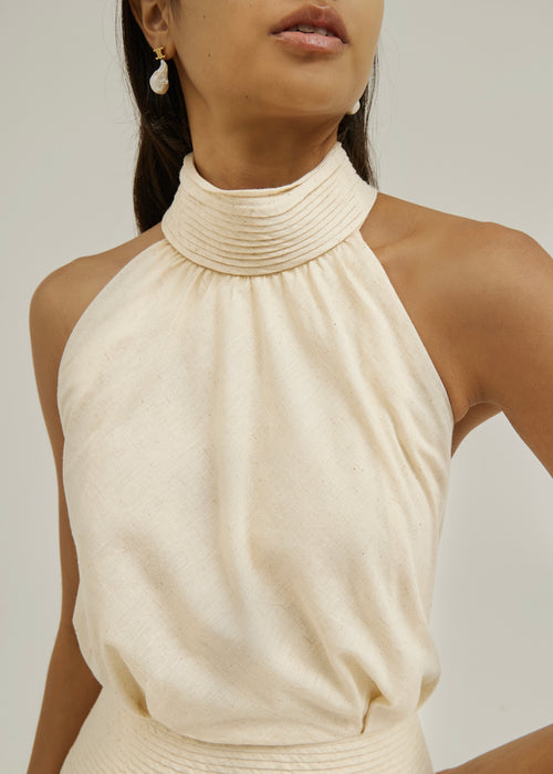 Alianna Linen Elevate Resort Dress | Sand