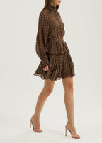 Allegra Pinch Waist Embroidered Blouse | Mocha