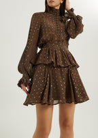 Allegra Pinch Waist Embroidered Blouse | Mocha