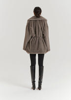 Alpina Cinch Waist Fur Coat | Smokey Quartz