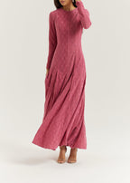Amal Velvet & Lace Maxi Dress | Rose Pink