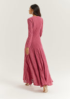 Amal Velvet & Lace Maxi Dress | Rose Pink