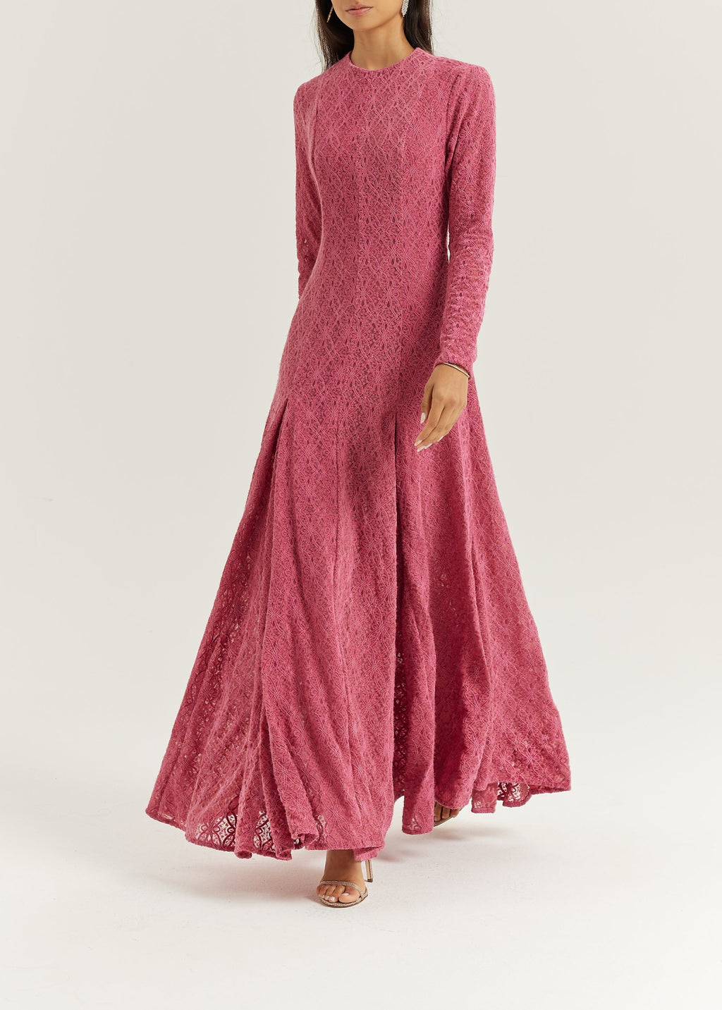 Amal Velvet & Lace Maxi Dress | Rose Pink