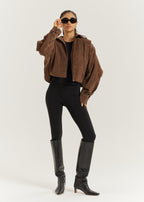 Amelia Faux Suede Jacket | Brunette Brown