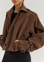 Amelia Faux Suede Jacket | Brunette Brown