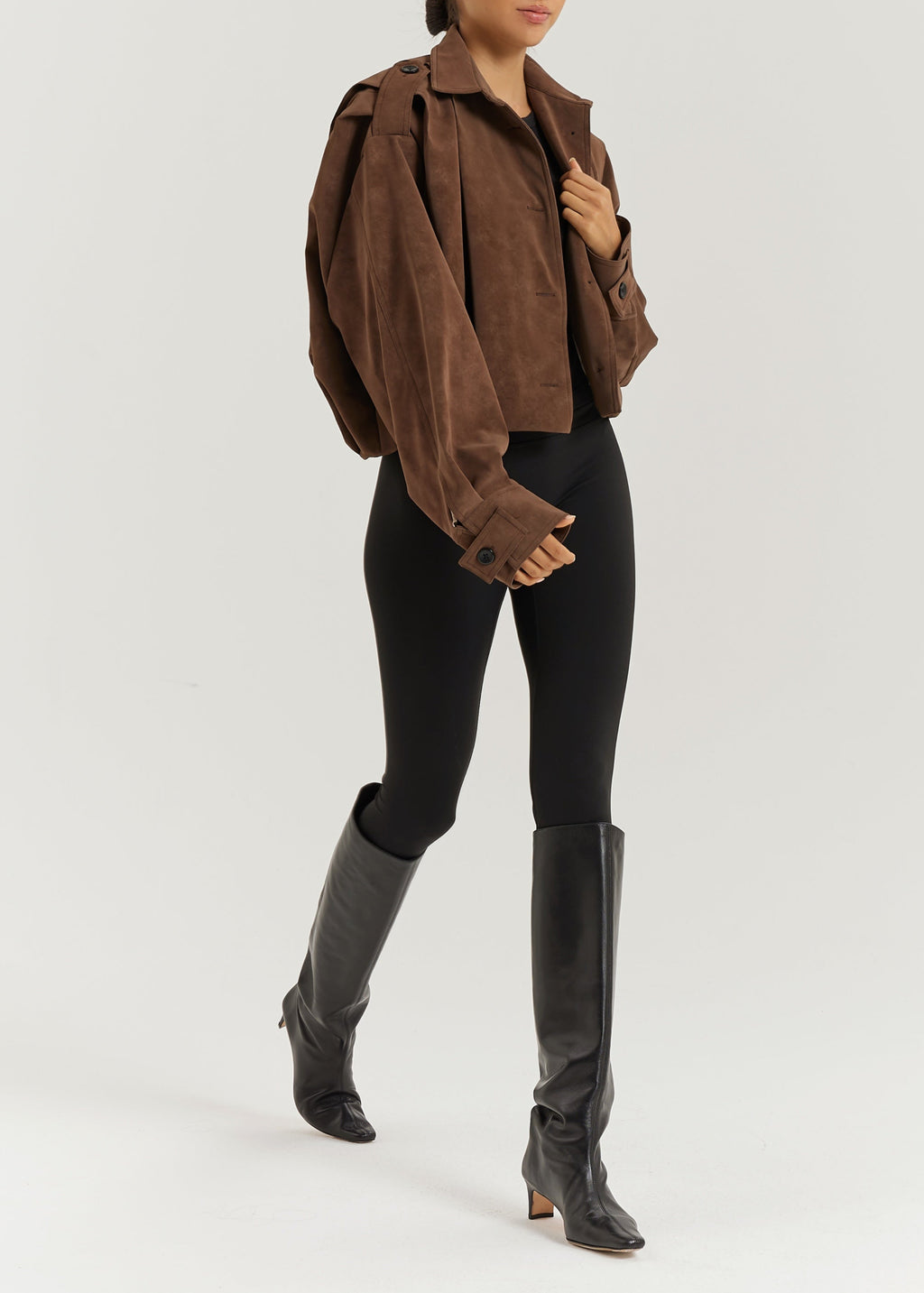 Amelia Faux Suede Jacket | Brunette Brown