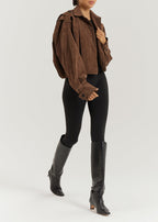 Amelia Faux Suede Jacket | Brunette Brown