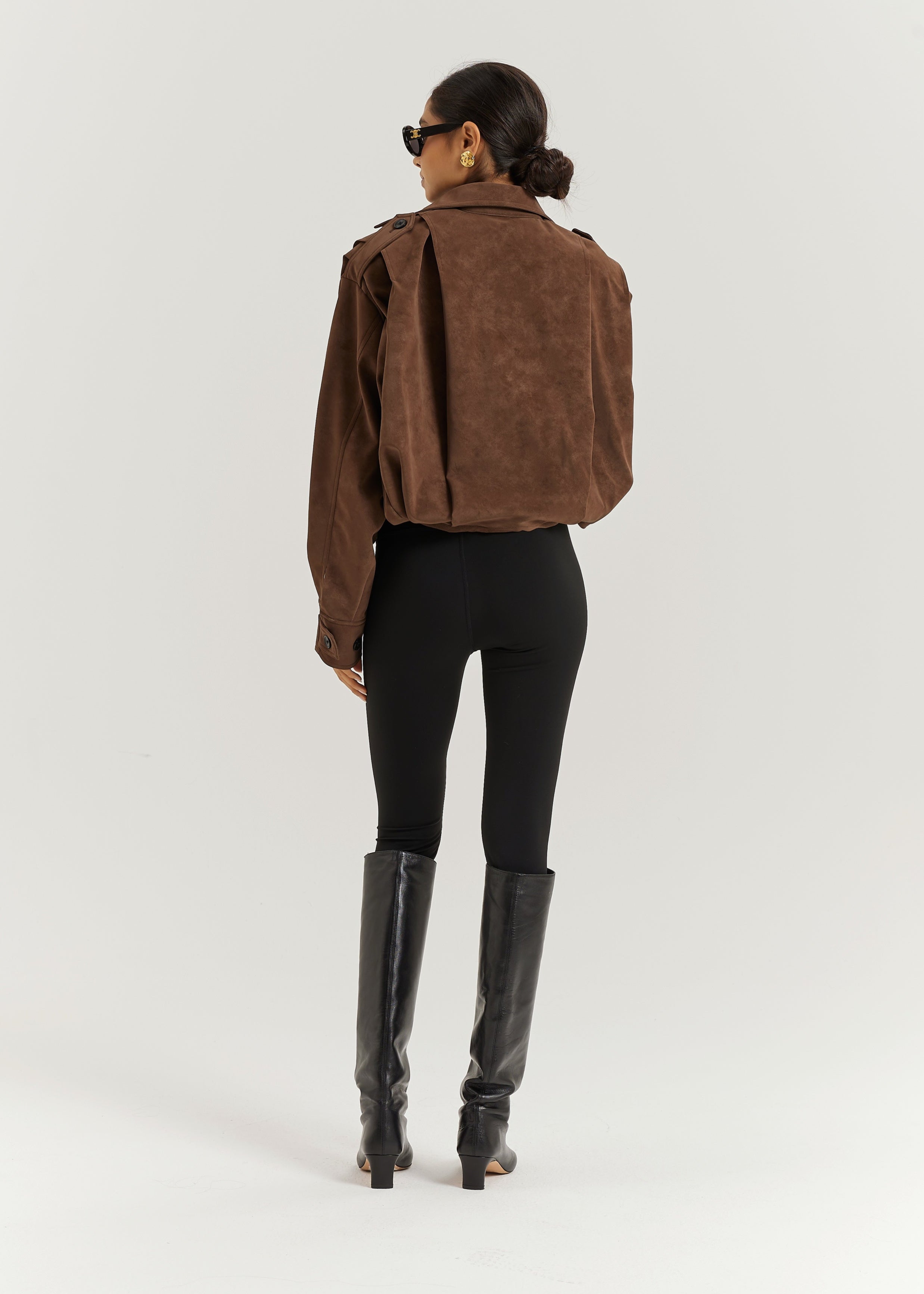 Amelia Faux Suede Jacket | Brunette Brown