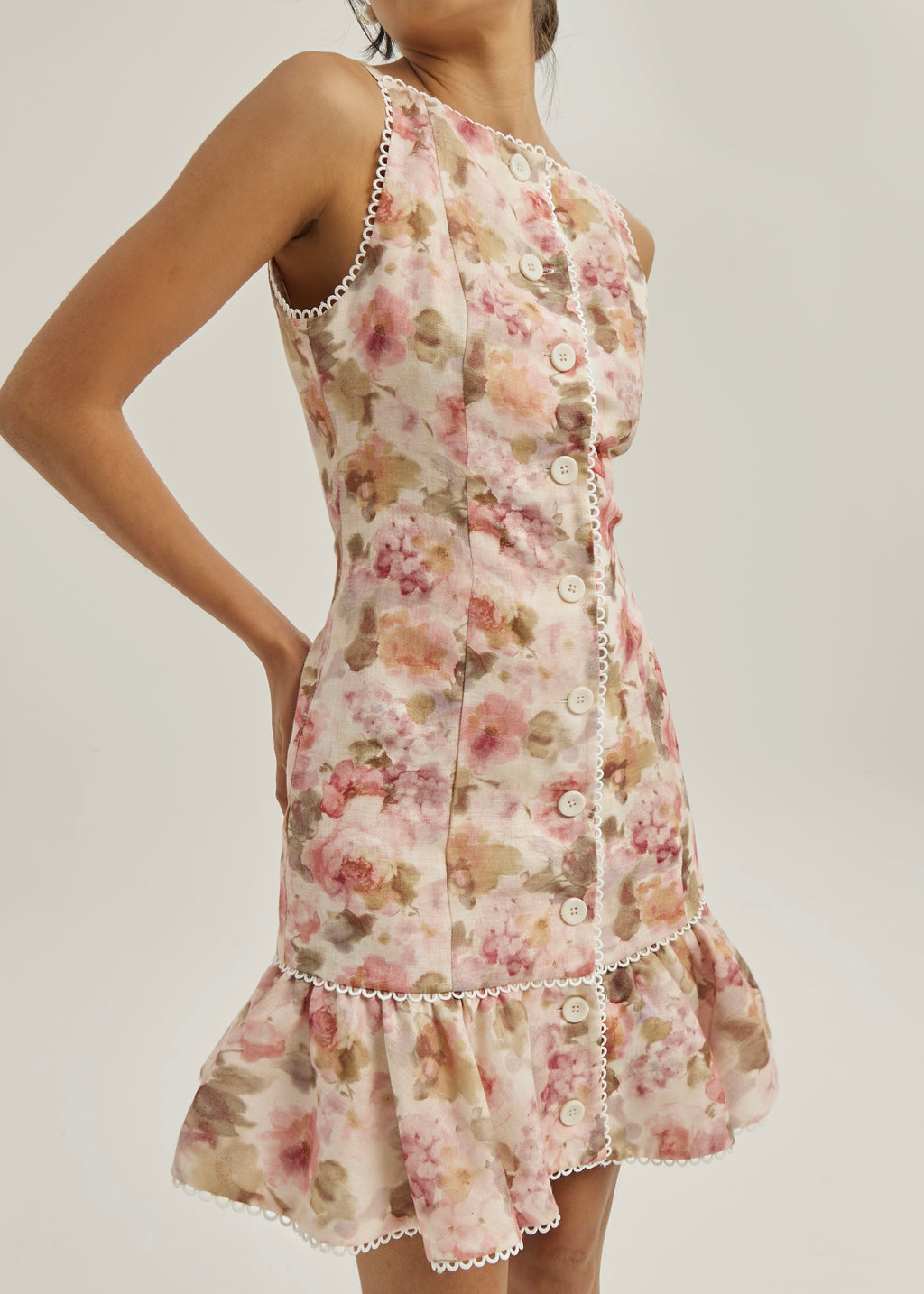Anna Floral Button Up Dress | Pink