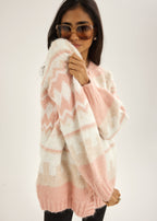 Aspen Fairisle Cosy Cardigan | Dusky Pink