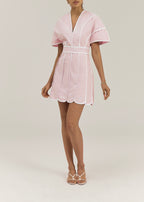 Avina Wave Trim Icon Dress | Candy Floss Pink