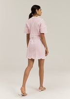 Avina Wave Trim Icon Dress | Candy Floss Pink