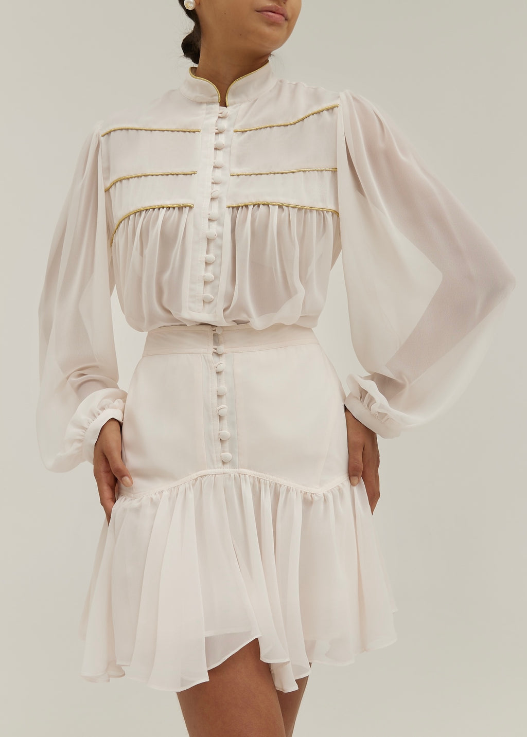 Cabo Flowing Layered Skirt | Vanilla