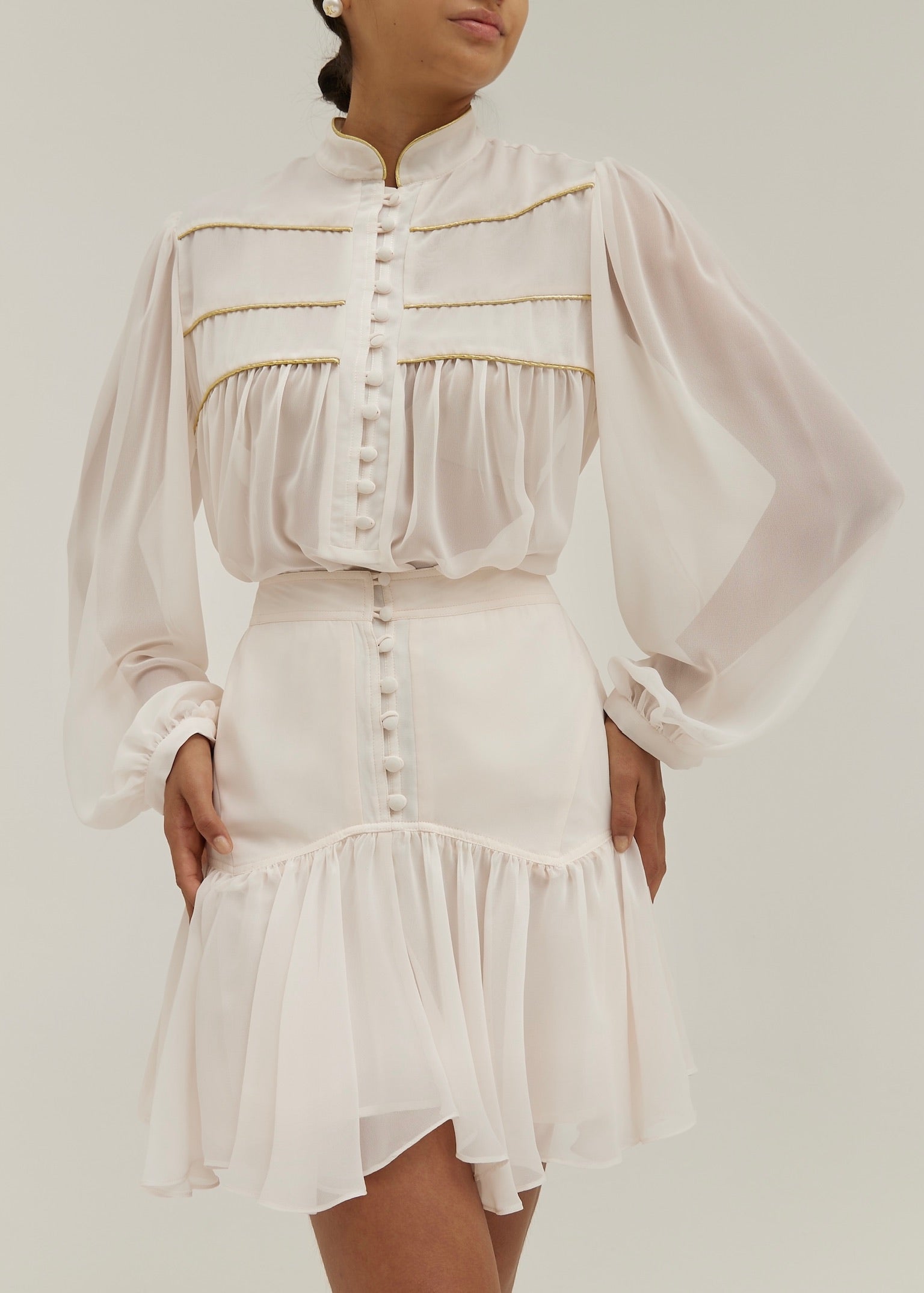 Cabo Flowing Layered Skirt | Vanilla