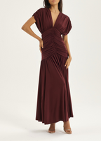Alaina Ruched Panel Dream Dress | Merlot