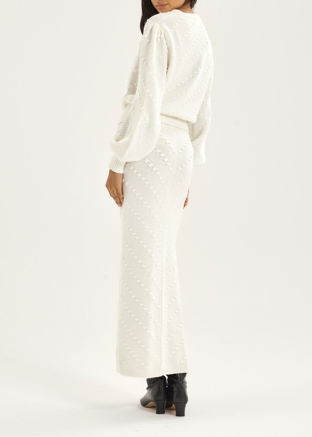 Freya Textured Cotton Skirt | Ivory