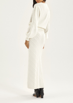 Freya Textured Cotton Skirt | Ivory