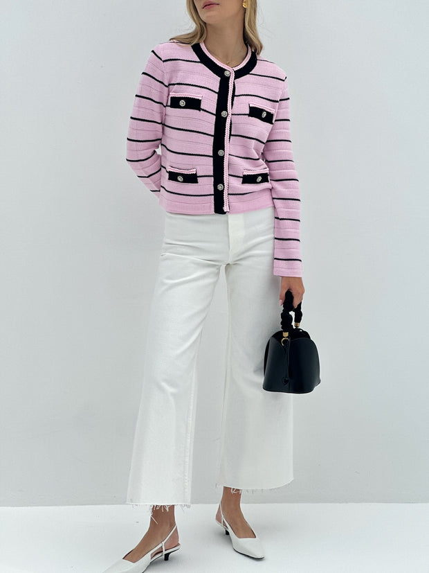Solene Knitted Stripe Cardigan