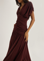 Alaina Ruched Panel Dream Dress | Merlot