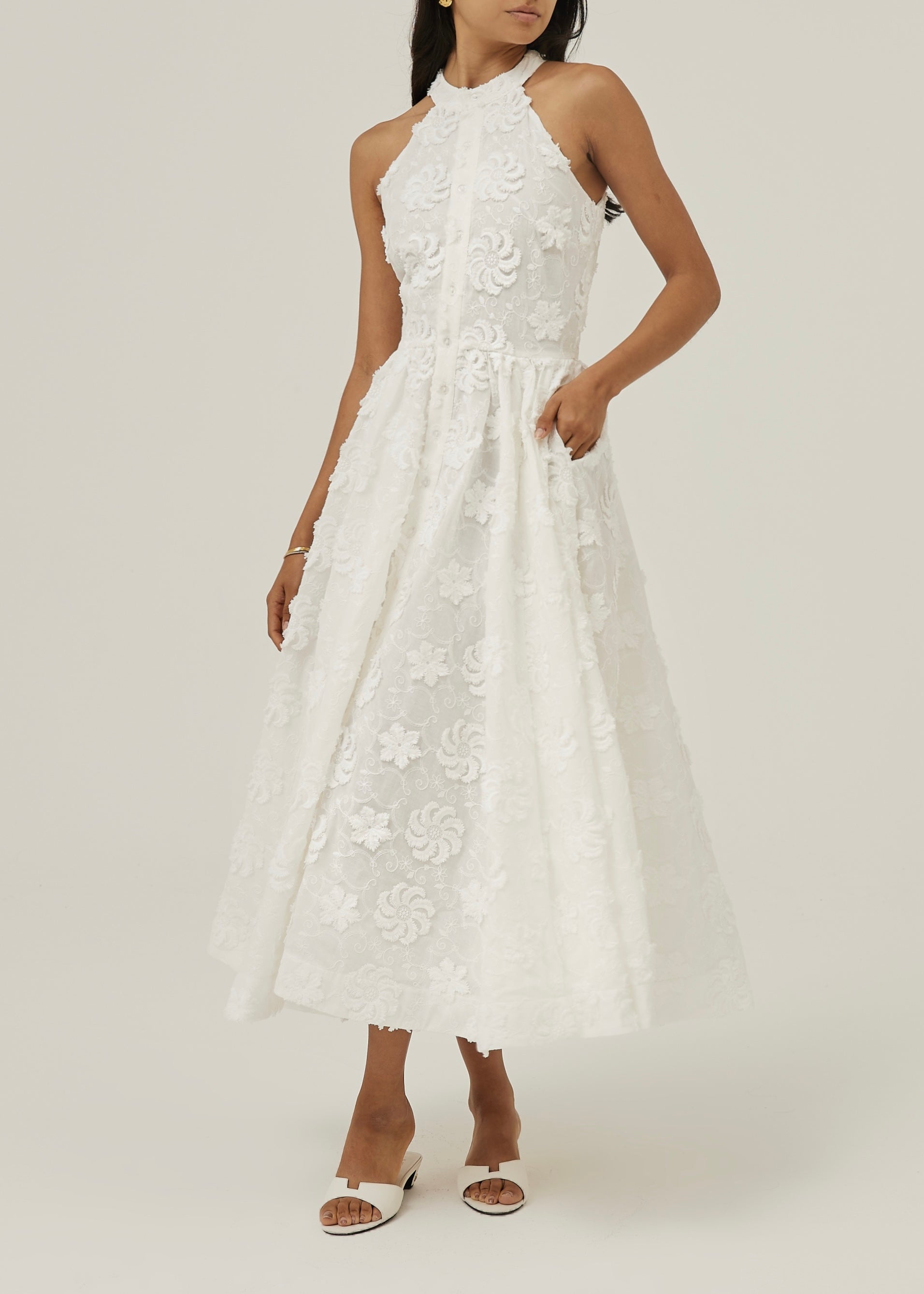 Allessia Floral Day Dress | White
