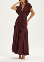 Alaina Ruched Panel Dream Dress | Merlot