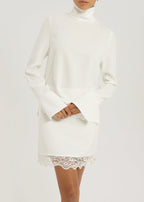 Hayley High Neck Minimal Blouse | Ivory