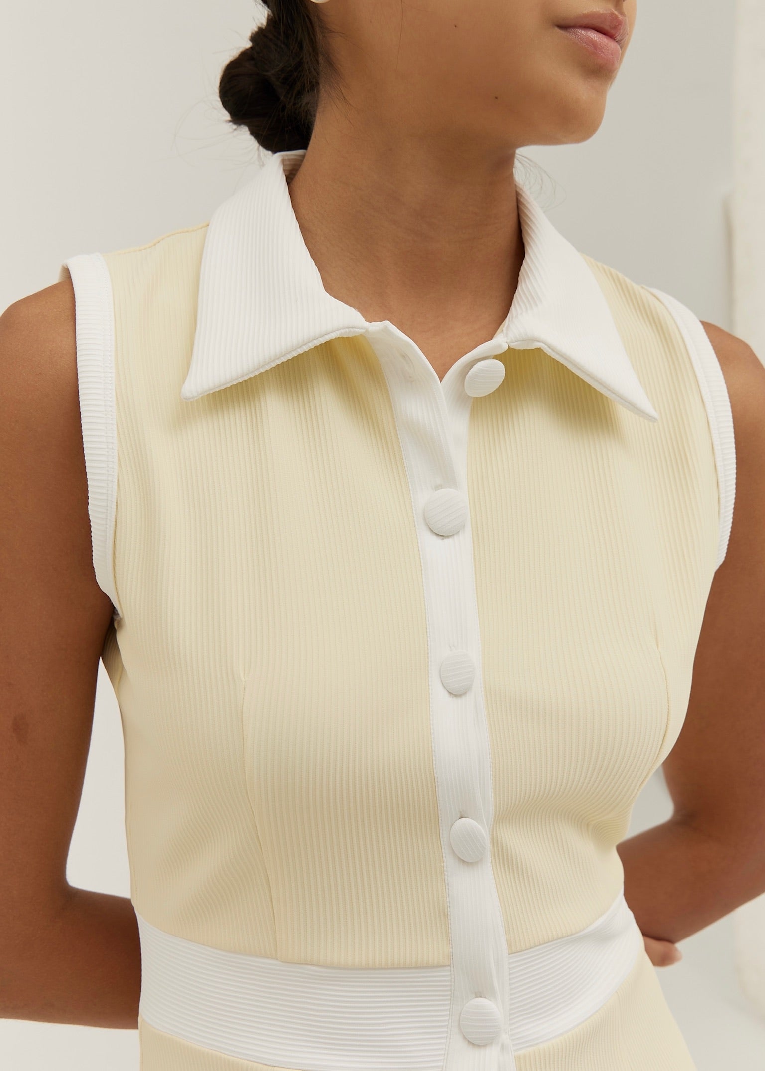Andie Resort Sundress | Lemon/White