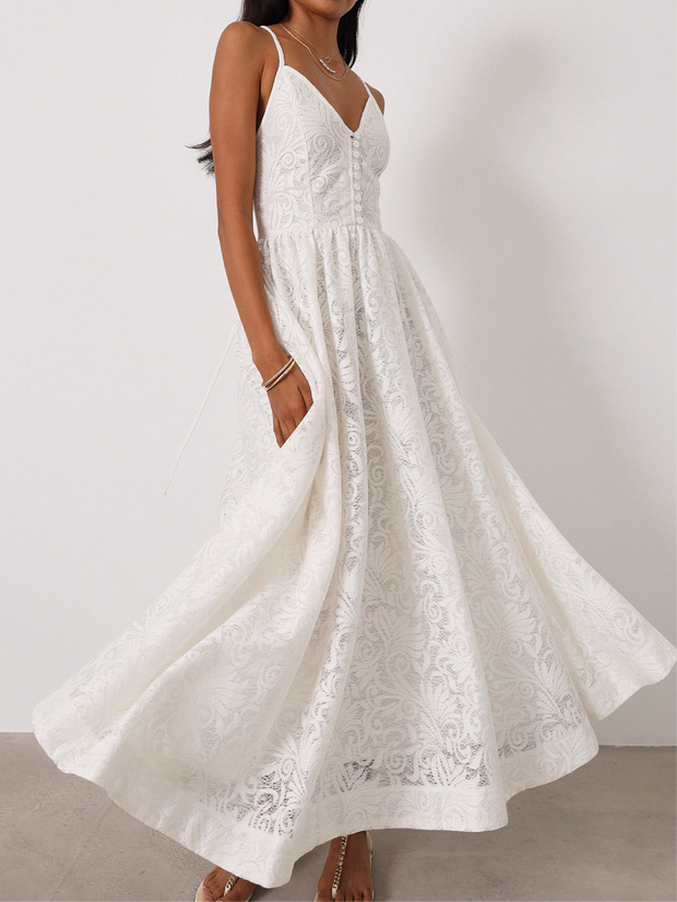 Trudie Lace Destination Maxi Dress  | White