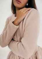Aurora Peplum Soft Knit Cardigan | Cafe Au Lait