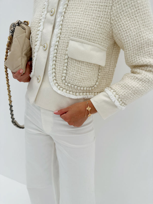 Women's Beige Tweed Jacket – VITA GRACE