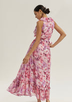 Chantal Floral Tie Wrap Maxi Dress | Pink