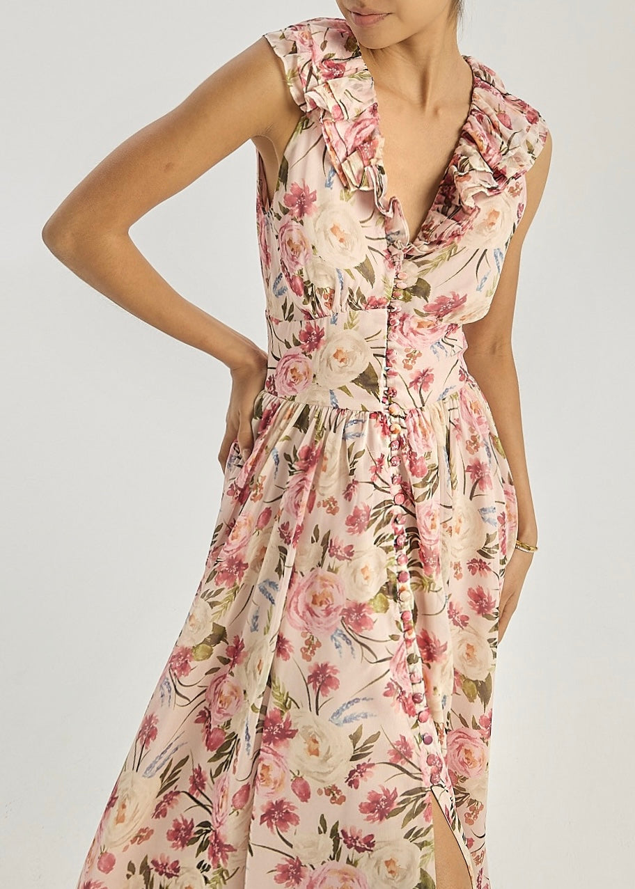 Charmaine Floral Maxi Dress | Pink Mix