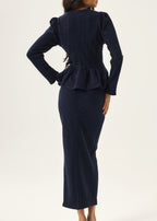 Daria Cable Knit Pencil Skirt | Navy