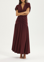 Alaina Ruched Panel Dream Dress | Merlot
