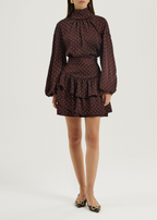 Anita Polka Volume Sleeve Blouse | Merlot