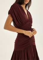 Alaina Ruched Panel Dream Dress | Merlot