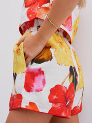 Caicos Floral Linen Shorts | Multi
