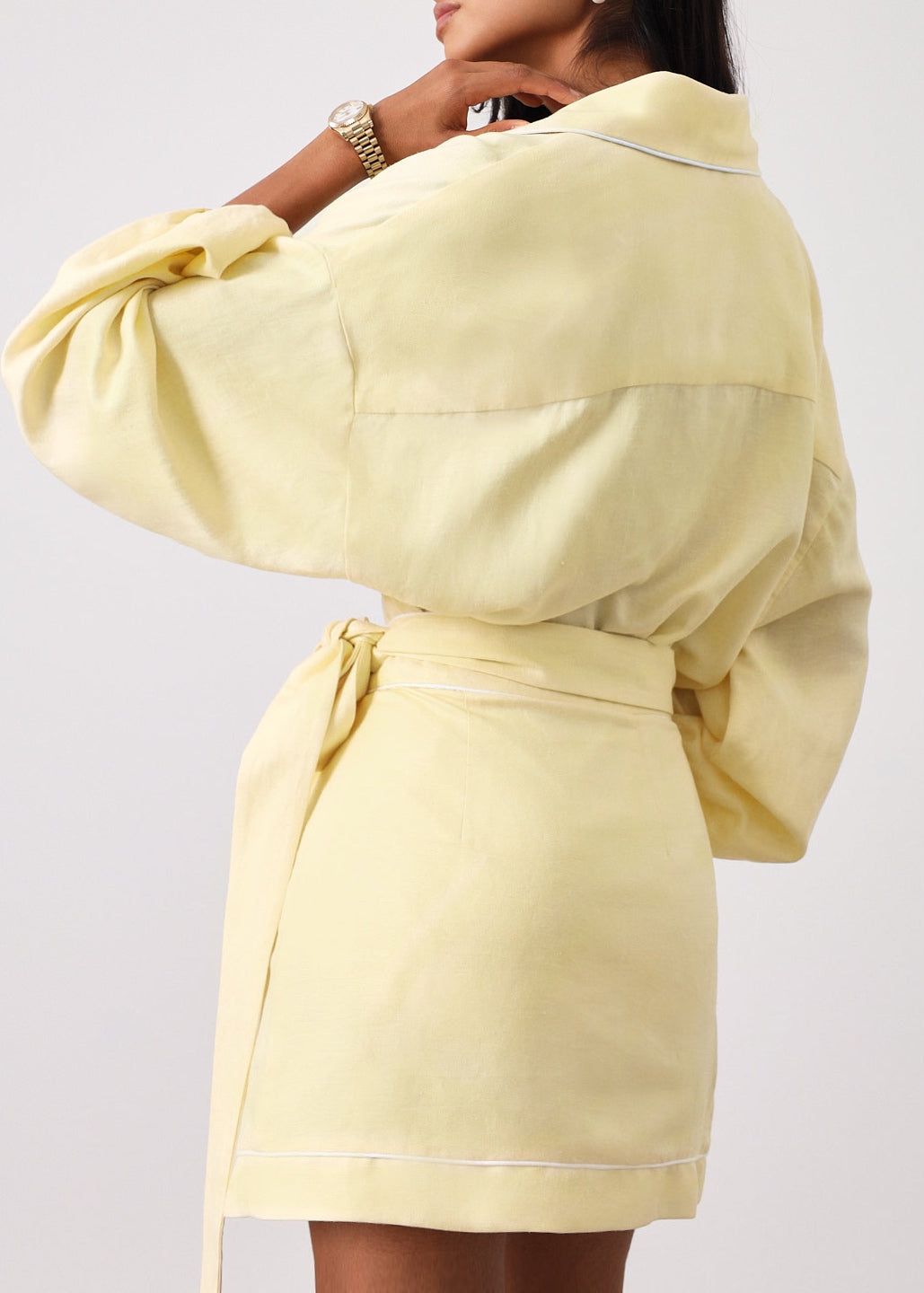 Morgan Tie Wrap Line Skirt  | Lemon Sorbet