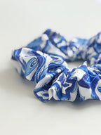 Santorini Print Oversized Scrunchie | Blue Print