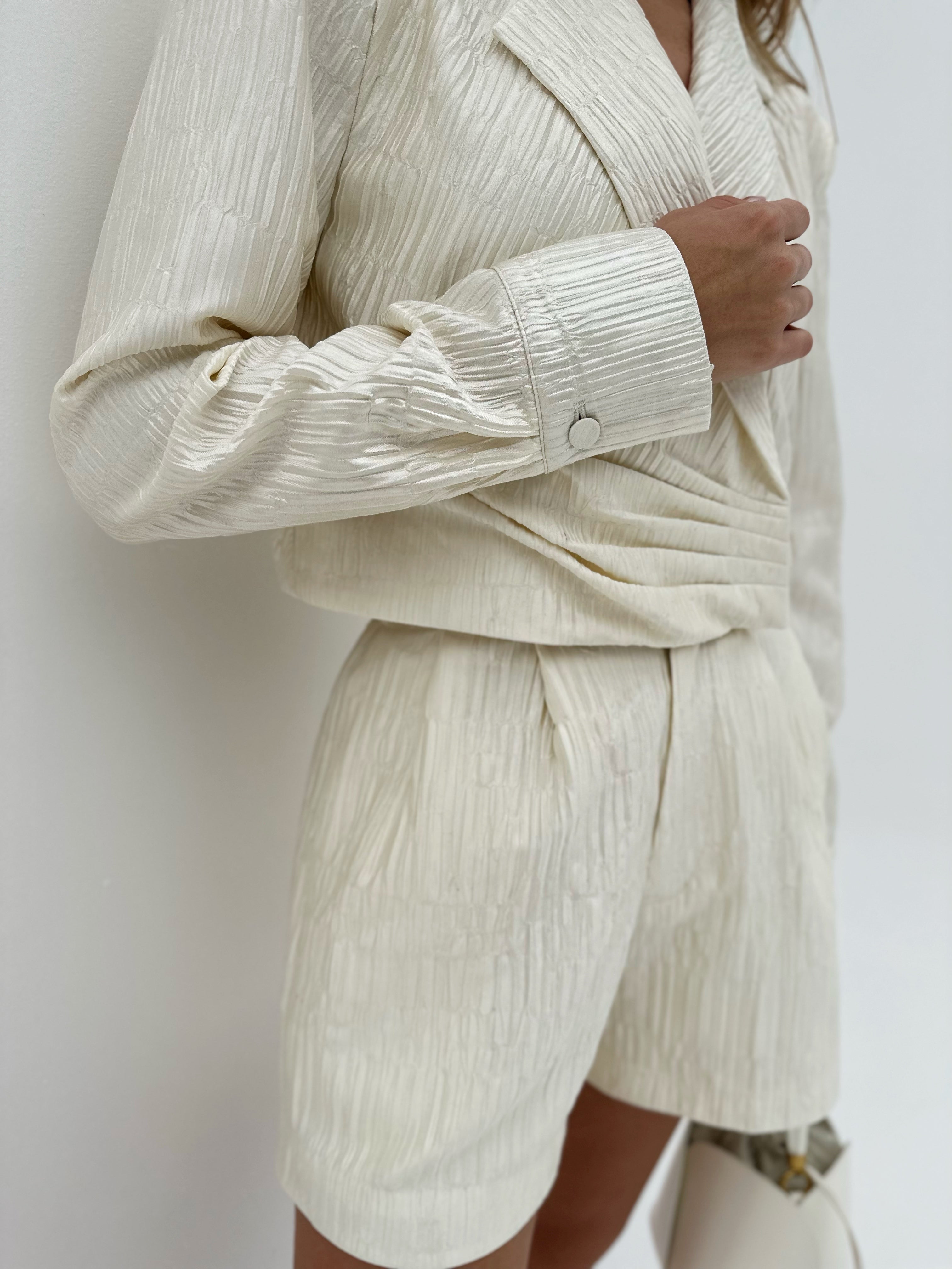 White Satin Shorts