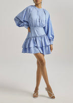 Alyson Stripe Tiered Day Dress | Blue/White