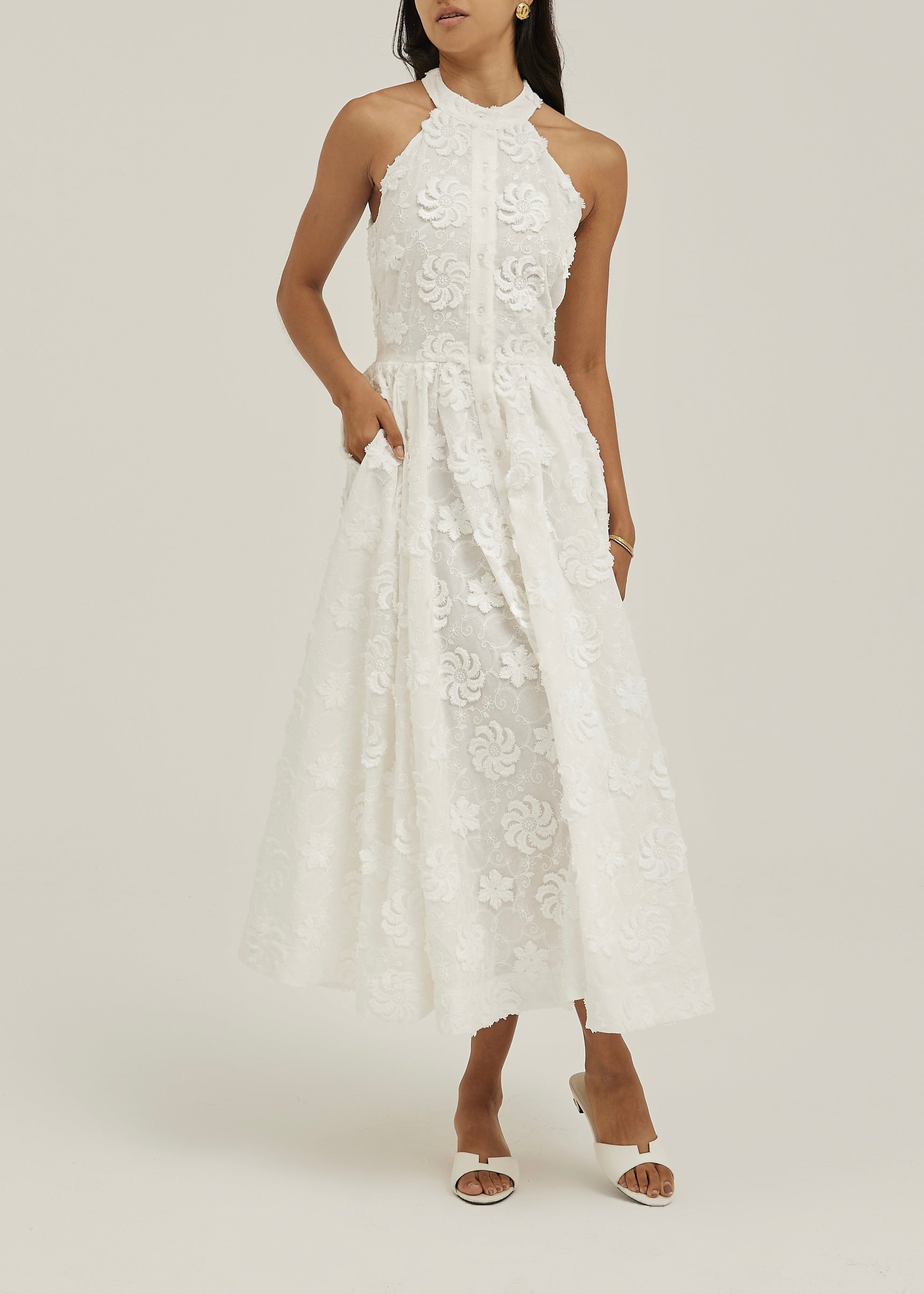 Allessia Floral Day Dress | White