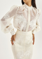 Sophia Embroidered Blouse | French Vanilla
