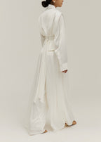 Gal Tie Waist Satin Cinch Jacket | Ivory Silk