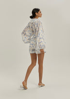 Ellie Floral Dreamy Playsuit | White & Pastel Blue